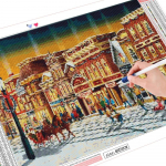 5D DIY Teemanttikandid T&auml;nav t&auml;isruudu kunst Rhinestone teemantmaal Maastik Lumi N&auml;put&ouml;&ouml; Kodukaunistus Full Round (20X30CM)