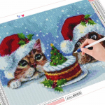 Teemanttikandid j&otilde;ulukassi k&auml;sit&ouml;&ouml;komplekti m&uuml;&uuml;k 5D teemantv&auml;rvimine koer looma mosaiik ristpistes kodukaunistus Full Round (20X30CM)