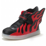 Laste LED helendavad jalan&otilde;ud poistele t&uuml;drukud tuled USB laadimine poistele ja t&uuml;drukutele v&auml;lkjalatsid Spordijalatsid K&otilde;rged spordijalatsid 25 punane/must