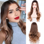 Pruunid pikad lokkis juuksed Naiste igap&auml;evane kuumakindel parukas 28inches