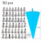 Silikoonist kondiitritoodete kott roostevabast terasest otsik DIY koogikreem kaunistusotsik suu glasuur torustiku kreem k&uuml;psetuskaunistused t&ouml;&ouml;riistad 50pcs