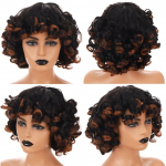 LUPU s&uuml;nteetilised Afro Kinky lokkis tukkidega parukad mustanahalistele naistele Aafrika kuumakindlad Ombre roosad mustad l&uuml;hikeste juustega Cosplay parukad 30CM