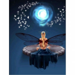 5D DIY Teemantmaaling Liblikas t&uuml;druk Ristpistes Mosaiik Teemanttikandid Roos T&auml;is&uuml;mmargune/ruudukujuline puur Kodukaunistus Round 20x30cm