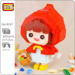 LOZ 9247 Muinasjutumaailm Punase m&uuml;tsiga t&uuml;druku lill 3D-mudel 820 tk DIY Mini Teemantklotsid Tellised Ehitusm&auml;nguasi ilma kastita