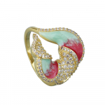 Mood naiste s&otilde;rmuse jaoks Mood v&auml;rvi tsirkoon Naiste k&auml;sitsi valmistatud emailiga naiste ehted Peen j&otilde;ulukink s&uuml;nnip&auml;evaks 6 kuld