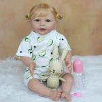 BZDOLL 55 CM 3D-v&auml;rviga nahk, pehme silikoonist taass&uuml;ndinud beebinukk m&auml;nguasi t&uuml;drukule, elutruu 22-tolline printsess Lisa Bebe kleit, kingitus 55cm 3D-paint Skin Doll