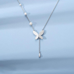 ANENJERY h&otilde;bedane naeratav liblikas kaelakee naiste kerge luksuslik rangluu kett Uus lihtne p&auml;rlikee