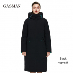 GASMAN 2021 Thcik mood Brand down Parka Naiste talvejope naiste mantlid kapuutsiga Naiste soojad &uuml;ler&otilde;ivad k&otilde;rge kvaliteediga vintage 210 S must