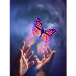 5D DIY Teemantmaali S&otilde;rmeotsaga Liblikad Teemanttikandid Ristpistes T&auml;ielik Rhinestone Mosaiic Kodukaunistus Round 20x30cm