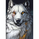 Wolf DIY 5D Teemantmaal t&auml;isring puur Loom Teemanttikandid Mosaiik Ristpistes Komplektid Seinakunst Kodukaunistuse kingitus Full Round 20x30CM