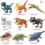 8 TK Dinosaurused Tyrannosaurus Rex Wyvern Velociraptor Stegosaurus mudel Ehitusklotsid M&auml;nguasjad lastele Dinosauruste klotsid figuurid M&auml;nguasi