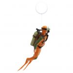 Funktsionaalne ujuvpalli mini-akvaariumi ripats, sinine sukelduja akvaariumi kaunistus veealuseks kasutamiseks A oranž