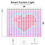 Programmeeritav nutikas Bluetooth LED-aknakardina valgusti RGBIC Dream Color Fairy Lights j&otilde;ulupulmade magamistoa sisekujunduseks
