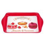 Les Tr&eacute;sors De Lily [A2551] &ndash; v&auml;ike melamiinist kandik 'Patisseries' punane valge (K&auml;sit&ouml;&ouml;line ja maitsev) - 21x14 cm punane