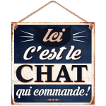 Les Tr&eacute;sors De Lily [R3538] &ndash; metallist tahvel &bdquo;Siin on kass, kes juhib! sinine - 20x20 cm sinine