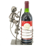 Les Tr&eacute;sors De Lily [R6525] &ndash; punane tulet&otilde;rjuja 'Metal Sculpture' pudelihoidja &ndash; 23x17x12 cm hall