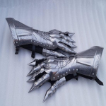 Keskaegsed sauronikindad terasest keskaegsed soomuskindad ~ Crusader Larp Gauntlets, S&otilde;rmuste isanda kindad