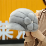 Naiste talvem&uuml;ts ehtsast naaritsakarusnahast m&uuml;ts 2022 kuum talvem&uuml;ts naiste mood soe barett naiste &uuml;hev&auml;rviline kapuuts 55-59cm safiirsinine v&auml;rv