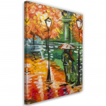 L&otilde;uendiprint Couple Autumn Rain as Painted 40x60 mitmev&auml;rviline