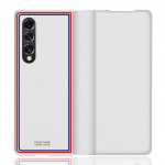 Moodne matt nahast telefonikoti &uuml;mbris Samsung Galaxy Z Fold3 5g Fold 3 p&otilde;rutuskindla rahakoti &uuml;mbrisega Fundas for Galaxy Z Fold 3 valge