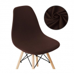 Printing Shell tooli kate Stretch s&ouml;&ouml;gitooli katted P&otilde;hjamaade stiilis skandinaavialikud odavad istmekatted toolid koduks hotelli k&ouml;&ouml;giks 6 Pieces tume kohvi v&auml;rv