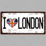 INEED Vintage Wall Decor Auto litsents Prantsusmaa Newyork USA lipp Metallplaat Garaaž Auto number Metallist sildid Mootori dekoratiivne plekkm&auml;rk 15x30cm