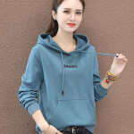 IELGY Korea vabaaja vaba suur pikkade varrukatega kampsun Uus moodne kapuutsiga pullover T&auml;iesti sobiv jakk jakk M valge