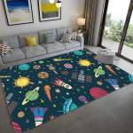 Uus saabumine Multikas Kosmoseuniversum Planeedi vaip Pehme Flanell Lastele M&auml;ngumatt Poistele T&uuml;drukutele Magamistoa Voodi vaip p&otilde;randamatt 120x160cm