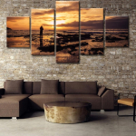 HD-print Modulaarne 5-osaline p&auml;ikeset&otilde;usuga kalap&uuml;&uuml;gimaal L&otilde;uend Seinakunstipilt Kodukaunistus Elutoa l&otilde;uendimaal Ilma raamita 20x35cm*2 20x45cm*2 20x55cm*1