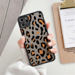 Moodne Leopardi mustriga &uuml;mbris iPhone 12 11 Pro Max XS Max XR X 13 12 Mini 7 8 Plus SE2020 matt p&otilde;rkeraua p&otilde;rutuskindel l&auml;bipaistev kate iPhone 8