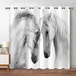 Hobune pimendavad kardinad Paar metsloomade mustriga aknakatted Gallopeerivad hobused magamistuppa Elutoa Poisi T&uuml;drukutoa Sisustus W53.5 X H114cm X 2