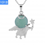 Fairy Stick Angel ripats kaelakee Looduslikust kivist kristallist poolv&auml;&auml;riskividest inkrusteeritud kaelakee 19 v&auml;rvi greenaventurine