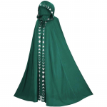 Halloweeni keskaegne mantel kapuutsiga mantel meeste naiste vintage gooti vampiir kuradn&otilde;ia v&otilde;lur Cape Knight viikingi cosplay kost&uuml;&uuml;m Green Cloak-Kids 120cm Tall&Medieval Cloak