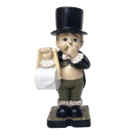 Koomilised keerukad detailid Resin Home WC Butler Statue Talli skulptuur Kodukaunistus
