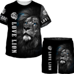 Beebipoiste t&uuml;drukute mood L&otilde;vi kuningas 3D-prinditud armsad r&otilde;iva&uuml;likonnad Spordir&otilde;ivad T-s&auml;rgid/l&uuml;hikesed p&uuml;ksid/2tk &Otilde;uekost&uuml;&uuml;mid, Laste spordidressid 100