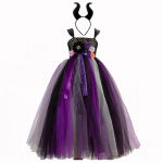 T&uuml;drukute n&otilde;ia lilla kleit peakattega t&uuml;lli ballileit lastele lilleline tutu kleidid lastele Halloweeni cosplay peokost&uuml;&uuml;m 2-3Y
