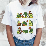 Kawaii Avokaado T-s&auml;rk naiste Harajuku Vagan Ullzang T-s&auml;rk Naljakas multikas 90ndate Korea stiilis T-s&auml;rk S valge