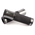 2X 7/8 Motorcycle CNC Bike Bicycle Aluminum Handlebar Rubber Gel Hand Grips For Honda Yamaha kawasaki Suzuki Benelli CB40 black