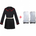 Anime Tokyo Revengers Shiba Yuzuha Meremehe Koolivorm T&uuml;drukute Seelik &Uuml;likond Cosplay Kost&uuml;&uuml;m Naiste Kleit Must L nagu n&auml;idatud v&auml;rv