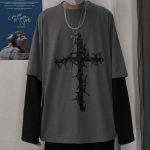 Gooti gooti stiilis T-s&auml;rk 2022 Mall Goth Tops Punk pikkade varrukatega Suurem&otilde;&otilde;tmeline T-s&auml;rk Jaapani t&auml;navar&otilde;ivad, mood Korea stiil XXXXXL