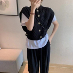 Korea Chic Vintage Twist varrukateta kampsun vest Naiste s&uuml;gistalvine silmkoeline vest vestid naiste n&ouml;&ouml;bi ja kaelaga kudum 29143 One Size must
