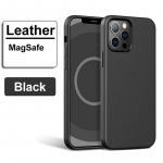 Luksuslik nahast &uuml;mbris Apple iPhone 14 15 Pro Max 13 12 13pro IPhone14 Magsafe &uuml;mbrise magnetiline laadimiskaitse kate iPhone 15 pro must