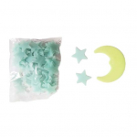 Seinakleebis Fairy Glow in the Dark Star and Moon Seinakleebis lastele kollane/sinine