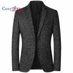 Cozy Up meeste &uuml;likonnaga bleiser 2 n&ouml;&ouml;biga sportmantel vabaaja &uuml;likonnaga jakk meestele. Tavalise sobivusega kerge pulma&otilde;htu Tux &uuml;likonna jope M must