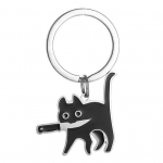 V&otilde;tmehoidja multikas kiisu kujuga roostevaba v&otilde;tmehoidja v&auml;rviga sobiv poleeritud koolikott &Otilde;lakott Kaunistus &otilde;lakott must