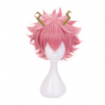 2tk parukas + peakatted My Hero Academia Mina Ashido roosa parukas peakattega Cosplay kost&uuml;&uuml;m Boku no Hero Academia kuumakindlad s&uuml;nteetilised juukseparukad Wig&Headwear roosa