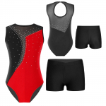 Lastele T&uuml;drukutele V&otilde;imlemine Tantsur&otilde;ivad Varrukateta lapitehnikas trikoo Jumpsuit elastse v&ouml;&ouml;kohaga l&uuml;hikesed &uuml;likond 5-6 Years punane/must