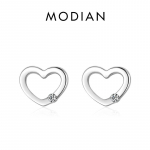 Modian 925 Sterling Silver Simple Hearts Clear CZ Stud K&otilde;rvar&otilde;ngad Mood Rose Gold Color K&otilde;rva Naistele Peened Ehted h&otilde;be