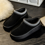 2023. aasta uued suured lumesaapad, soojad naiste puuvillased kingad paksu tallaga naiste kingade arvu suurendamiseks 36 must