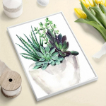 5D DIY Teemantmaal Ilusad rohelised taimed ristpistes komplekt Mosaiik Teemanttikandid Roos T&auml;is&uuml;mmargune/ruudukujuline puur Kodukaunistus Round 30x40cm